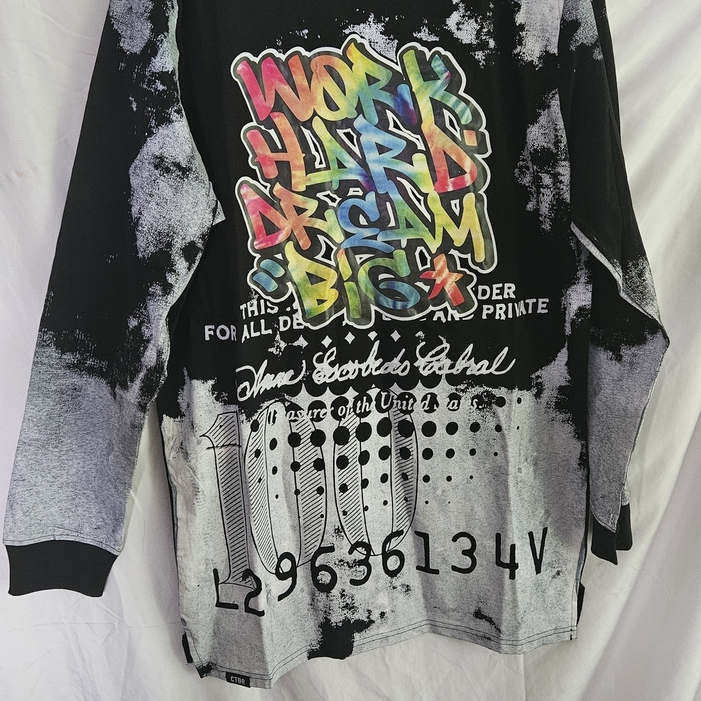 Graphic Long Sleeve Shirt with Colorful Text